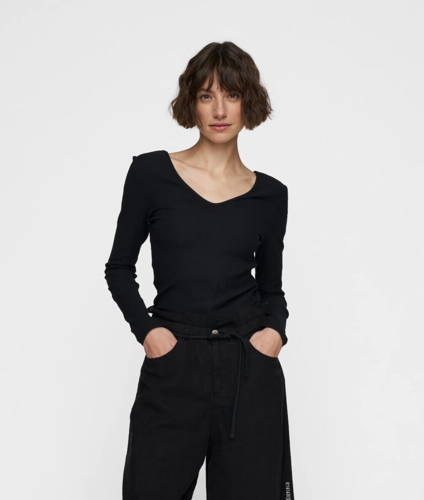 v-neck long sleeve ballet top 10DAYS - Imagen 2