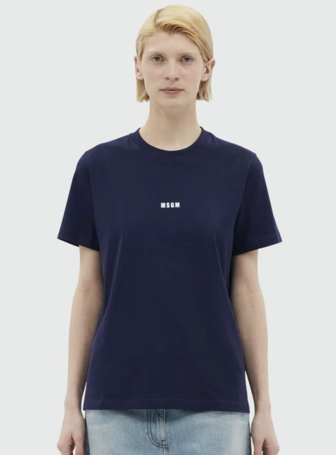 CAMISETA COLOR AZUL MARINO MSGM
