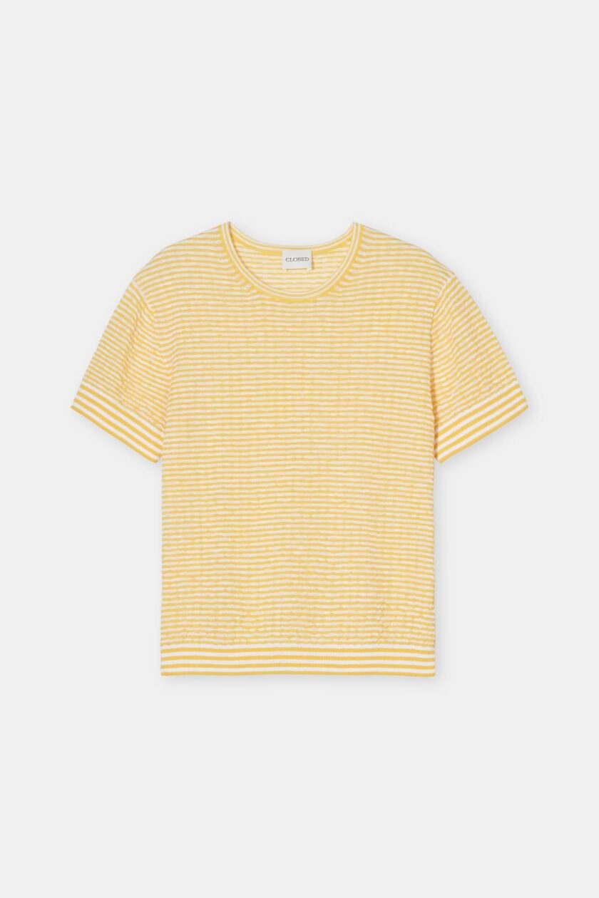 CAMISETA  COLOR AMARILLO-BLANCO CLOSED