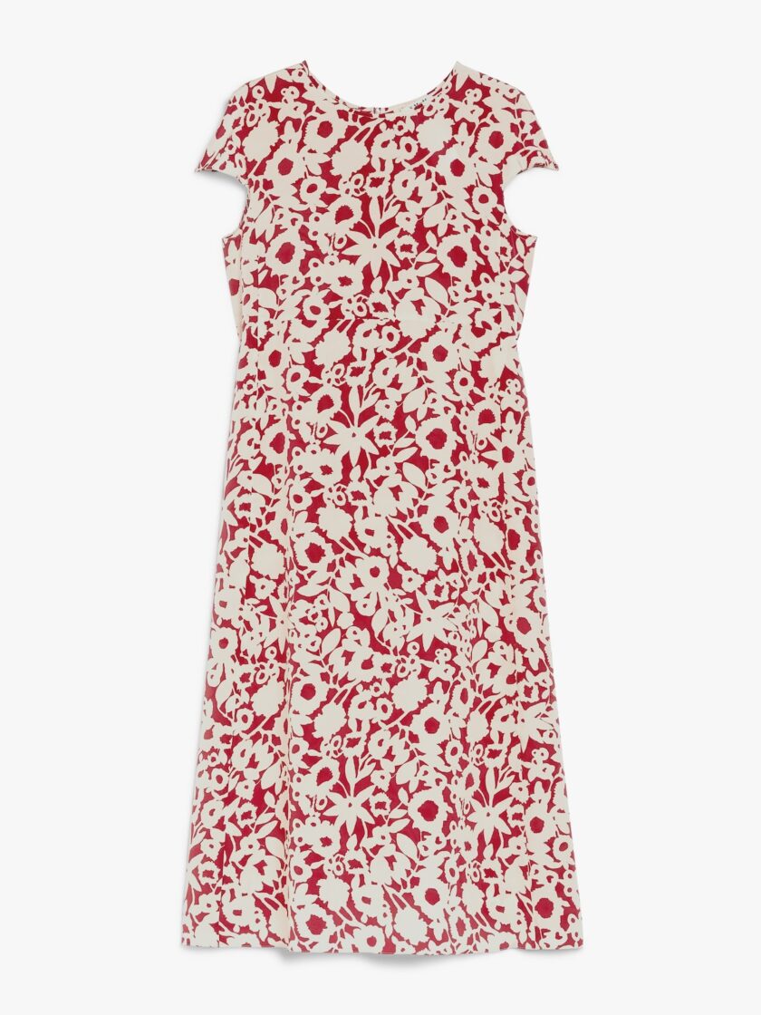 Vestido largo de crepé estampado MAX MARA