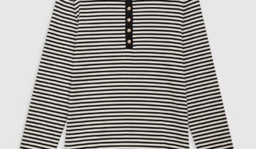 CAMISETA  COLOR crudo y negro ANINE BING