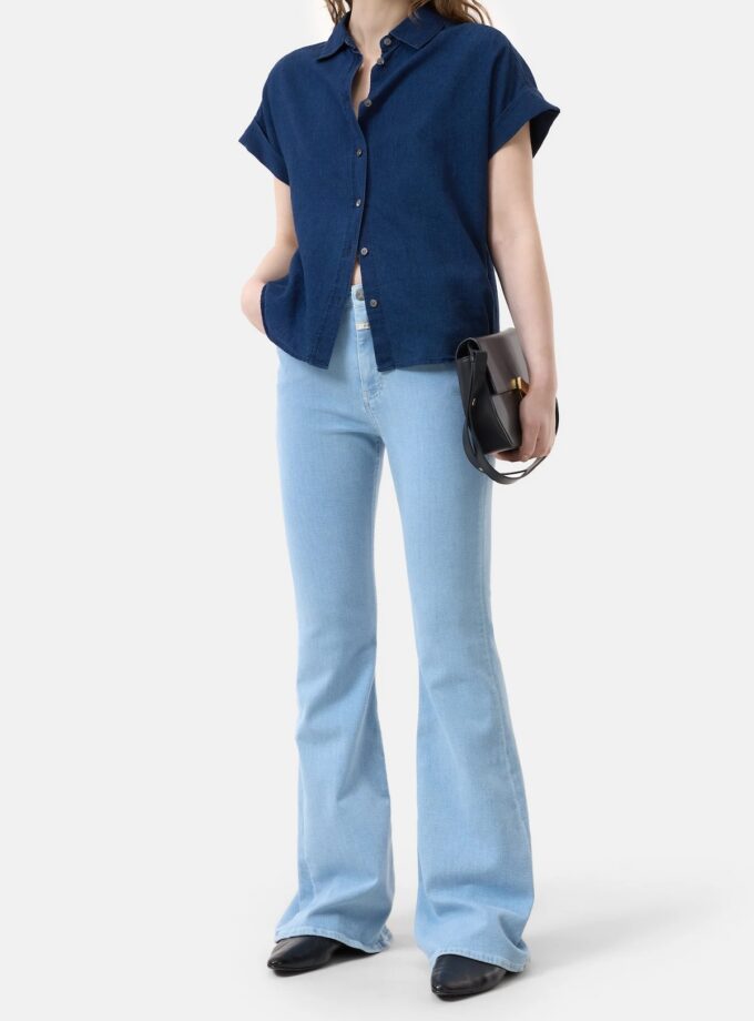 Blusa de manga corta confeccionada en mezcla de lino y algodón. CLOSED