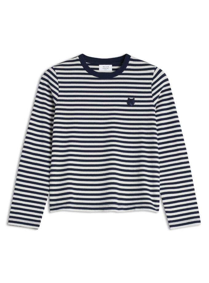 CAMISETA CLÁSICA MARINA CON PARCHE DE ZORRO MAISON KITSUNE