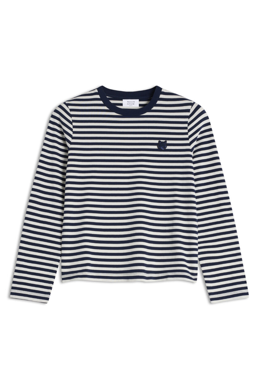 CAMISETA CLÁSICA MARINA CON PARCHE DE ZORRO MAISON KITSUNE - Imagen 3