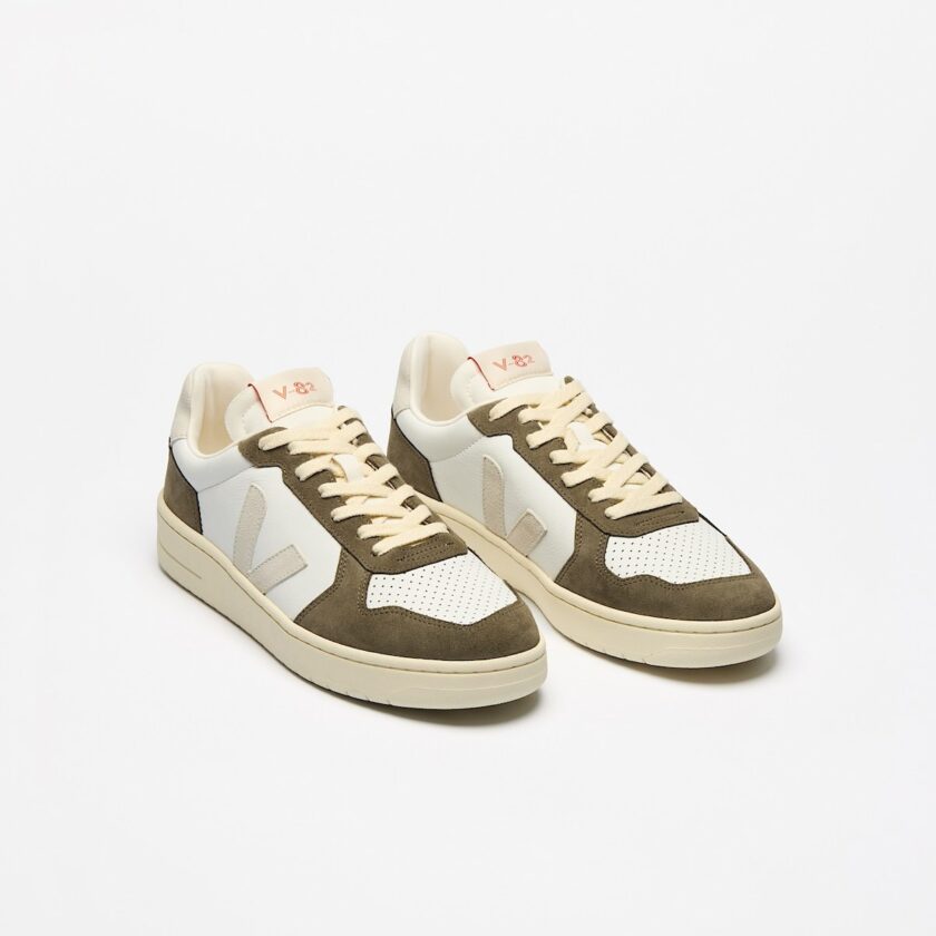 V-82 LEATHER WHITE NATURAL KAKI VEJA - Imagen 2
