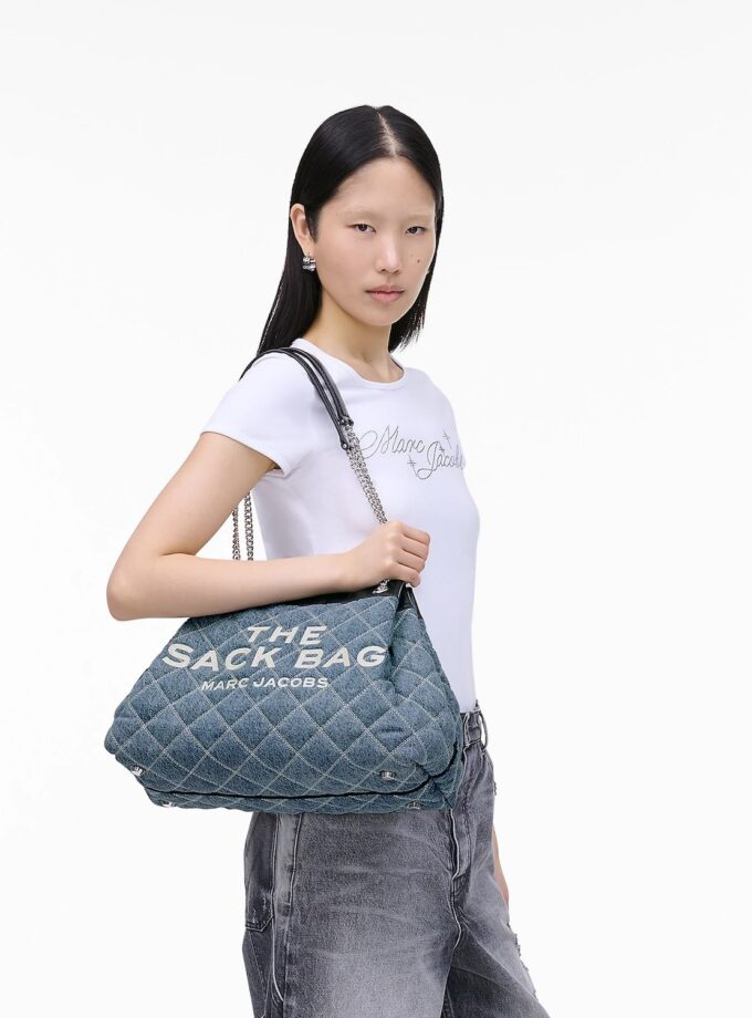 The Quilted
Denim Large Chain Sack Bag MARC JACOBS