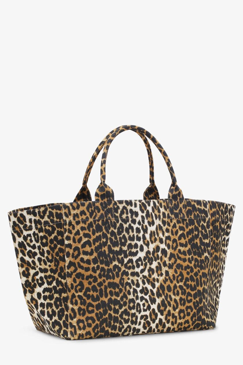 Bolsa de lona XXL con estampado de leopardo GANNI - Imagen 2