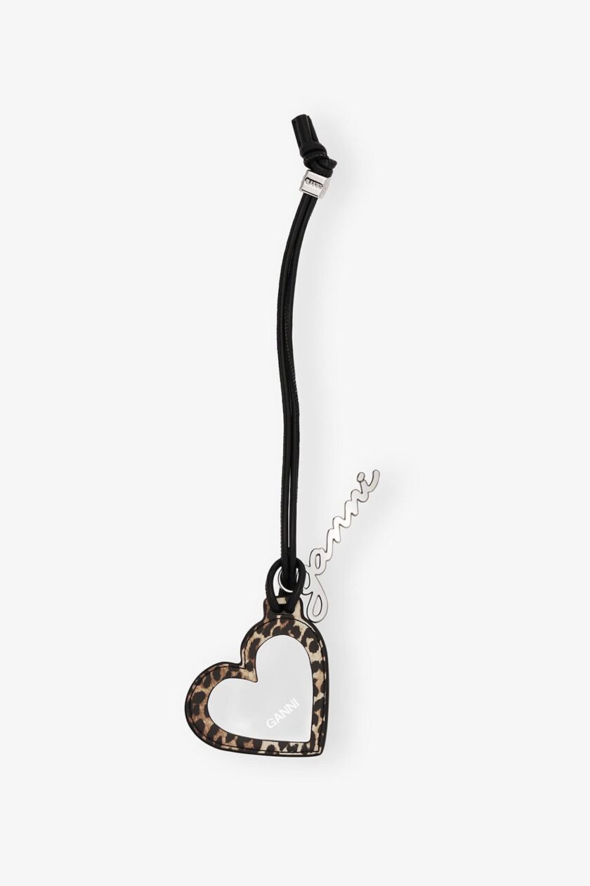 Espejo con forma de corazón GANNI Bou con estampado de leopardo - Imagen 3