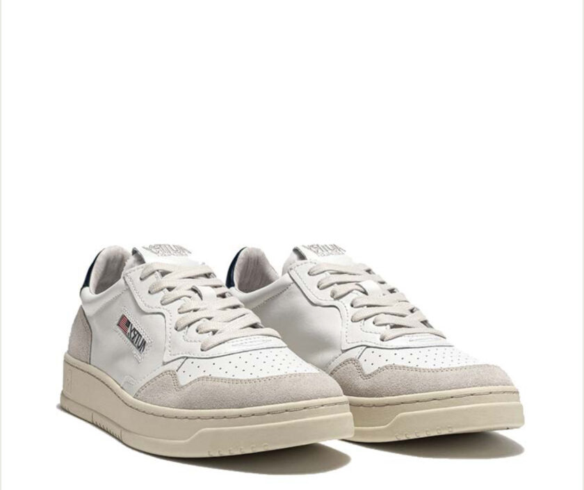ZAPATILLAS MEDALIST LOW DE PIEL BLANCA Y AZUL Y ANTE BEIGE Autry - Imagen 2