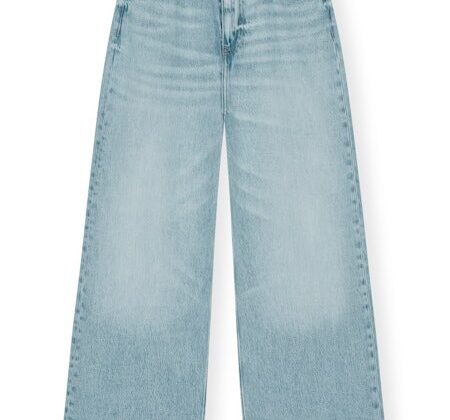 Vaqueros hoslgados de mezclilla suave en color azul claro GANNI