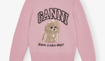 Suéter de caniche rosa GANNI
