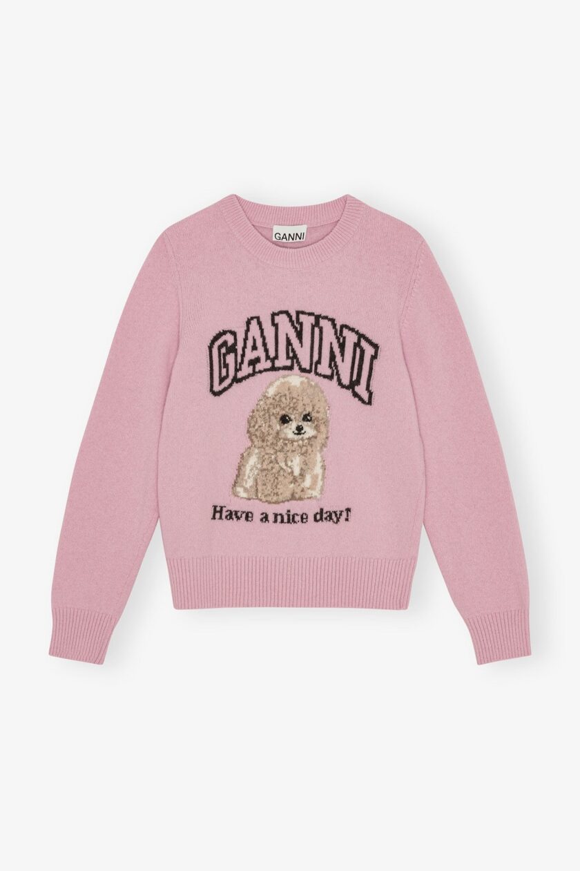 Suéter de caniche rosa GANNI