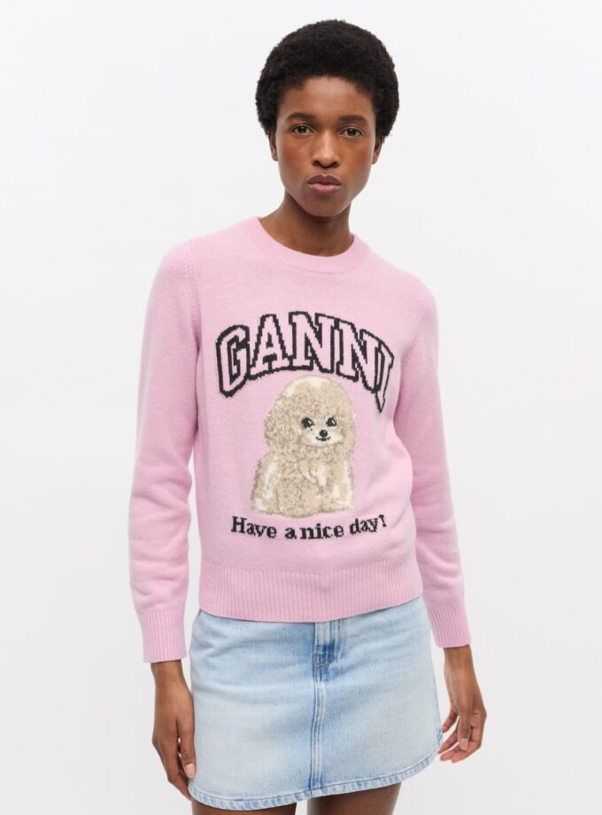 Suéter de caniche rosa GANNI