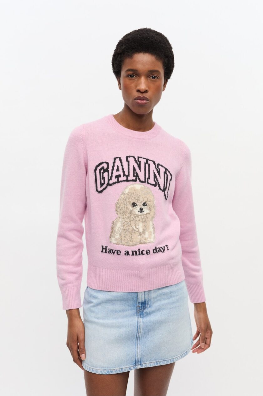 Suéter de caniche rosa GANNI - Imagen 2