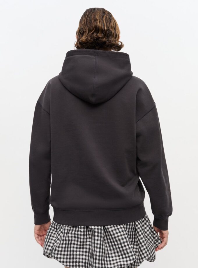 Sudadera con capucha negra con estampado animal GANNI