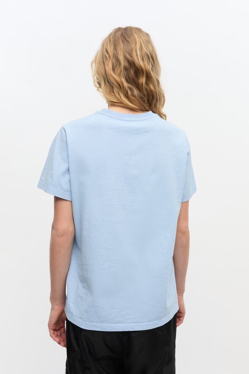 Camiseta azul con estampado animal GANNI - Imagen 3