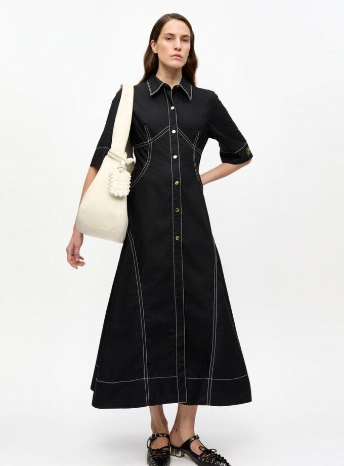 VESTIDO COLOR NEGRO GANNI