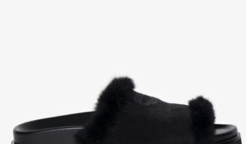 Mules abiertas de ante y shearling adornadas con bordados distintivos y equipadas con suelas anatómicas cómodas. ZADIG ET VOLTAIRE
