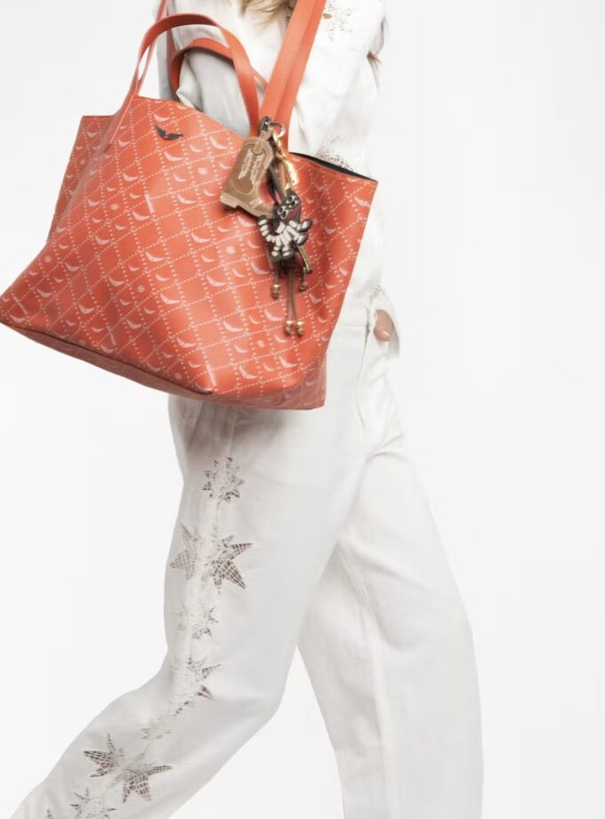 Bolso shopper Z XL monogram en lona revestida con asas dobles y bolsillo interior. ZADIG ET VOLTAIRE