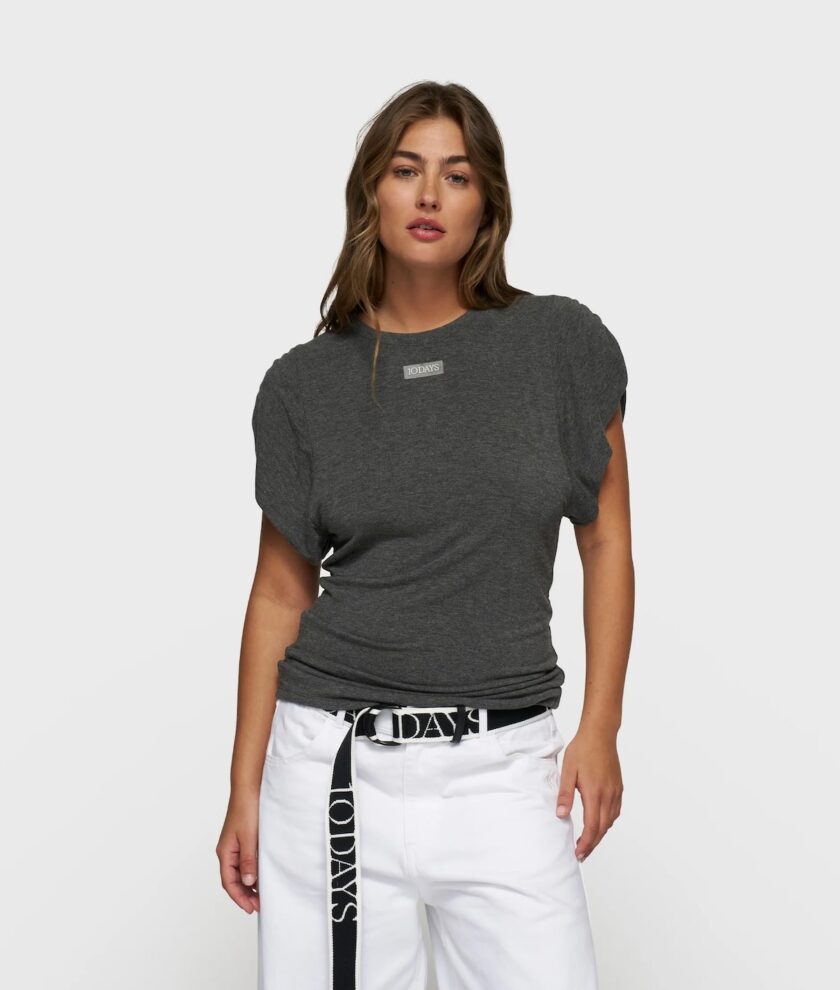 Camiseta modal con hombros fuertes 10DAYS - Imagen 2