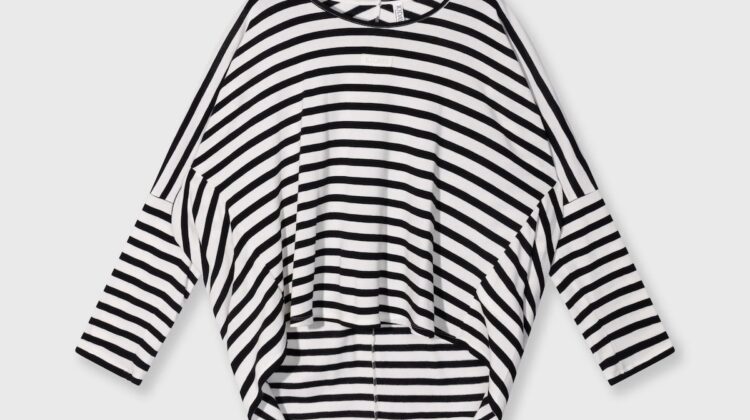 Camiseta holgada de manga larga con rayas modales 10DAYS