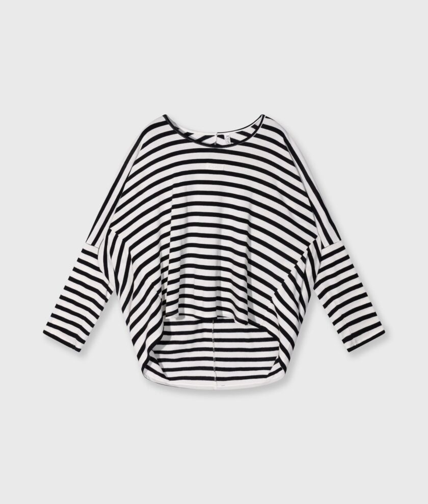 Camiseta holgada de manga larga con rayas modales 10DAYS