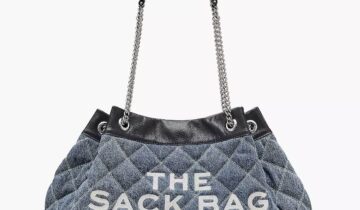 The Quilted
Denim Chain Sack Bag MARC JACOBS