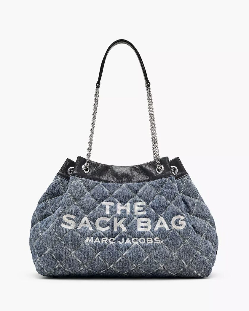 The Quilted
Denim Chain Sack Bag MARC JACOBS