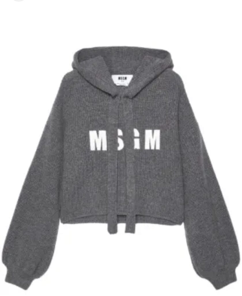Jersey corto de lana con el logo en el pecho MSGM