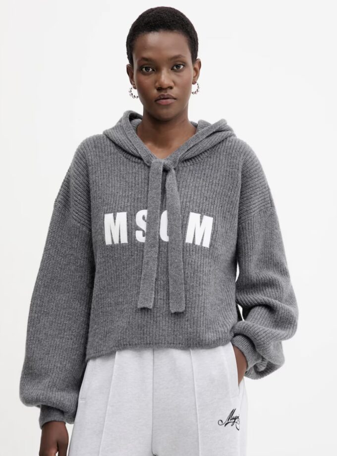 Jersey corto de lana con el logo en el pecho MSGM