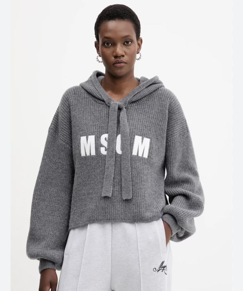 Jersey corto de lana con el logo en el pecho MSGM - Imagen 2