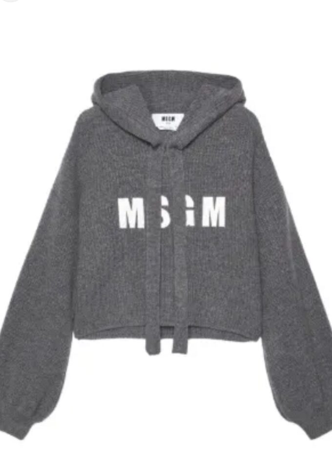 Jersey corto de lana con el logo en el pecho MSGM