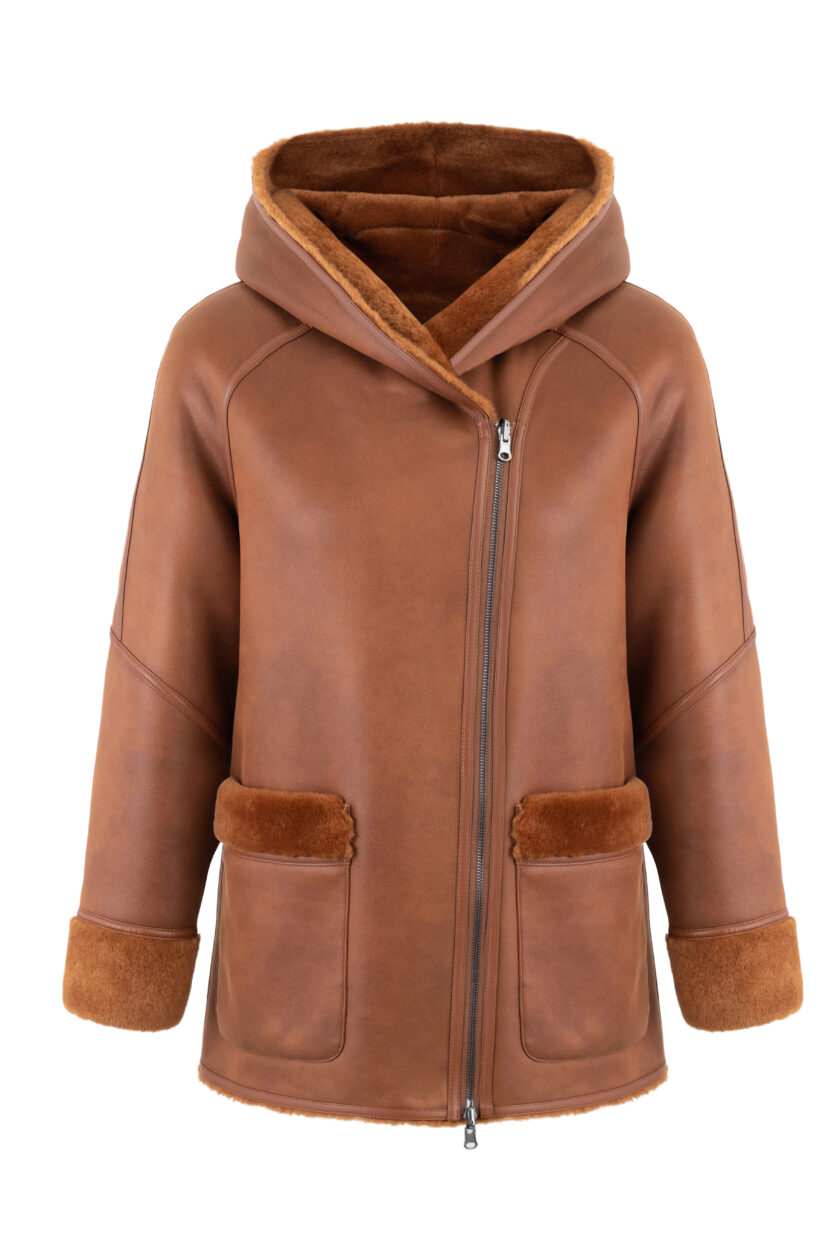 Chaqueta reversible con capucha de Ecopiel y borreguito URBANCODE