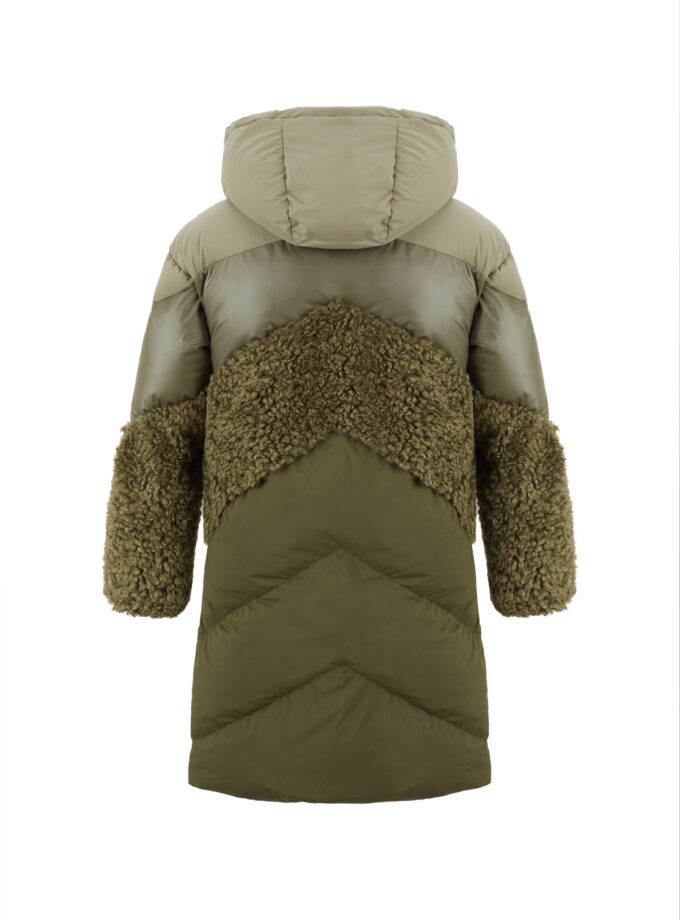 Plumas largo acolchado color kaki VEGANCODE