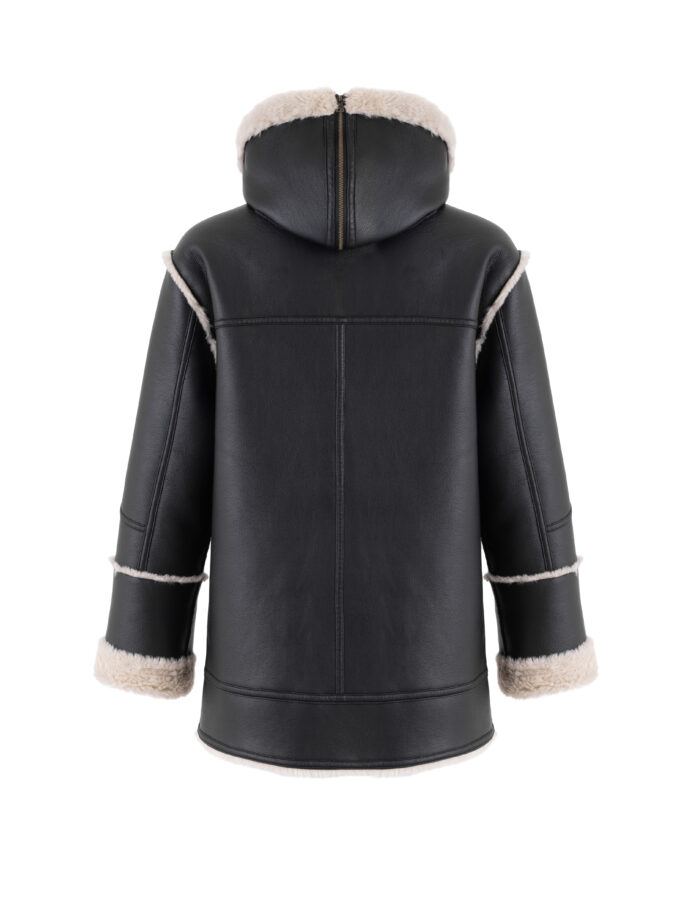 Chaqueta con capucha de Ecopiel y borreguito VEGANCODE