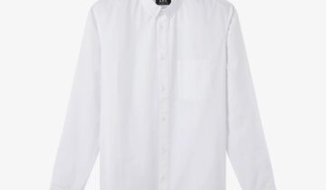 Camisa casual blanca con cuello abotonado en algodón orgánico. A.P.C.