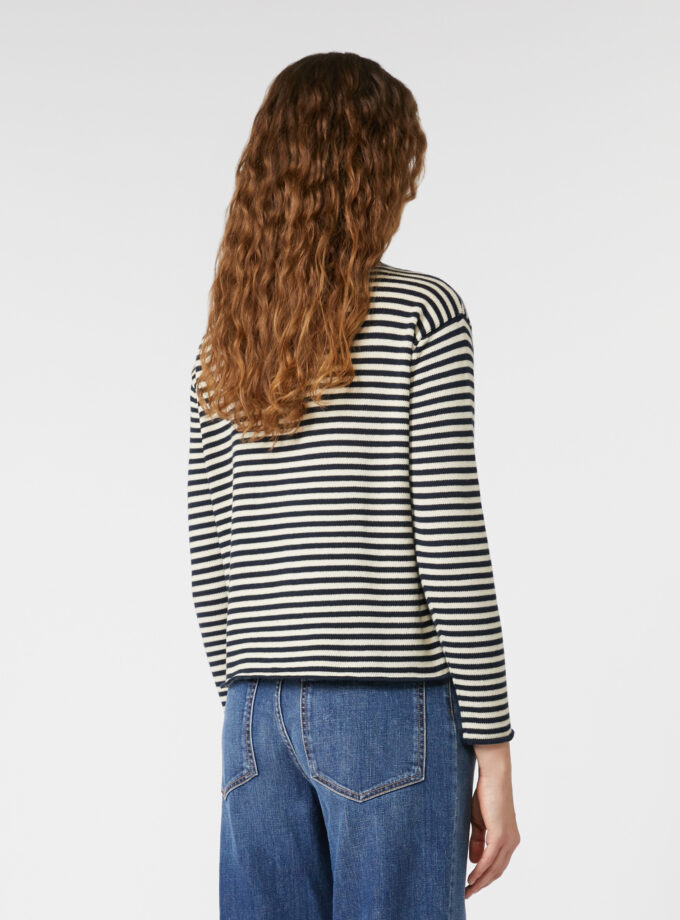 Cárdigan de algodón azul rayas crudas MAX MARA