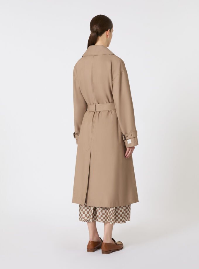 Gabardina larga de sarga de algodón impermeable MAX MARA