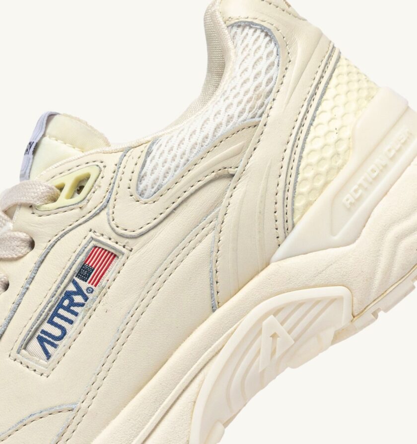 Zapatillas Hyperway de malla y piel whisper white Autry - Imagen 2