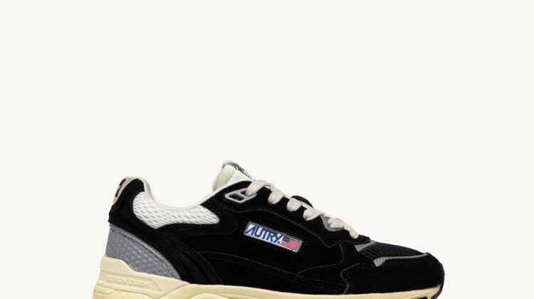 Zapatillas Hyperway en malla y ante negro y plateado Autry