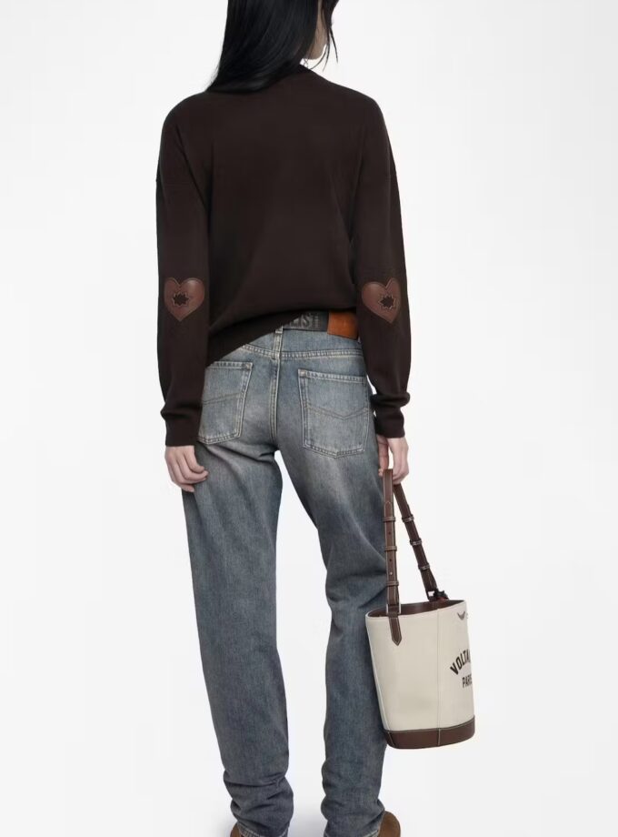 Jersey Cici de cuello redondo con parches de corazón en los codos ZADIG ET VOLTAIRE