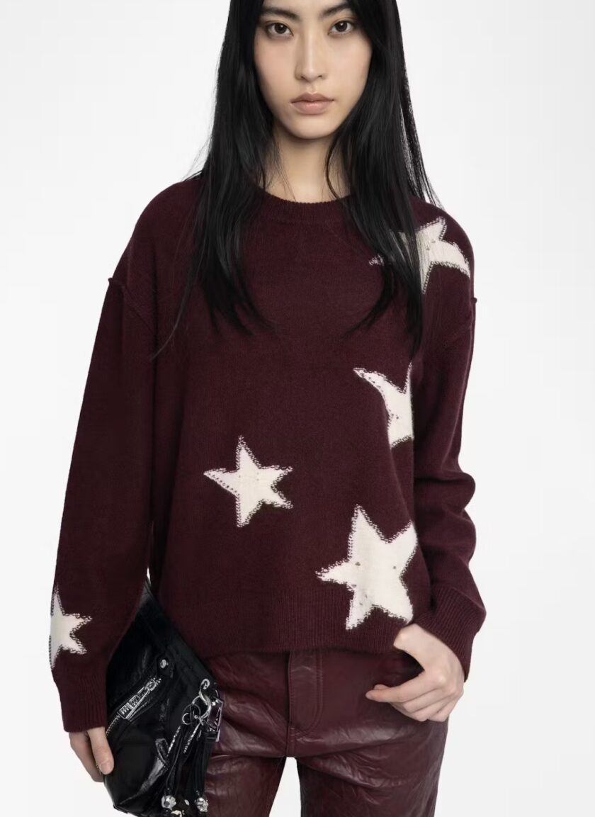 Jersey Markuz 100% Cachemira de cuello redondo con estrella efecto desgastado. ZADIG ET VOLTAIRE - Imagen 2