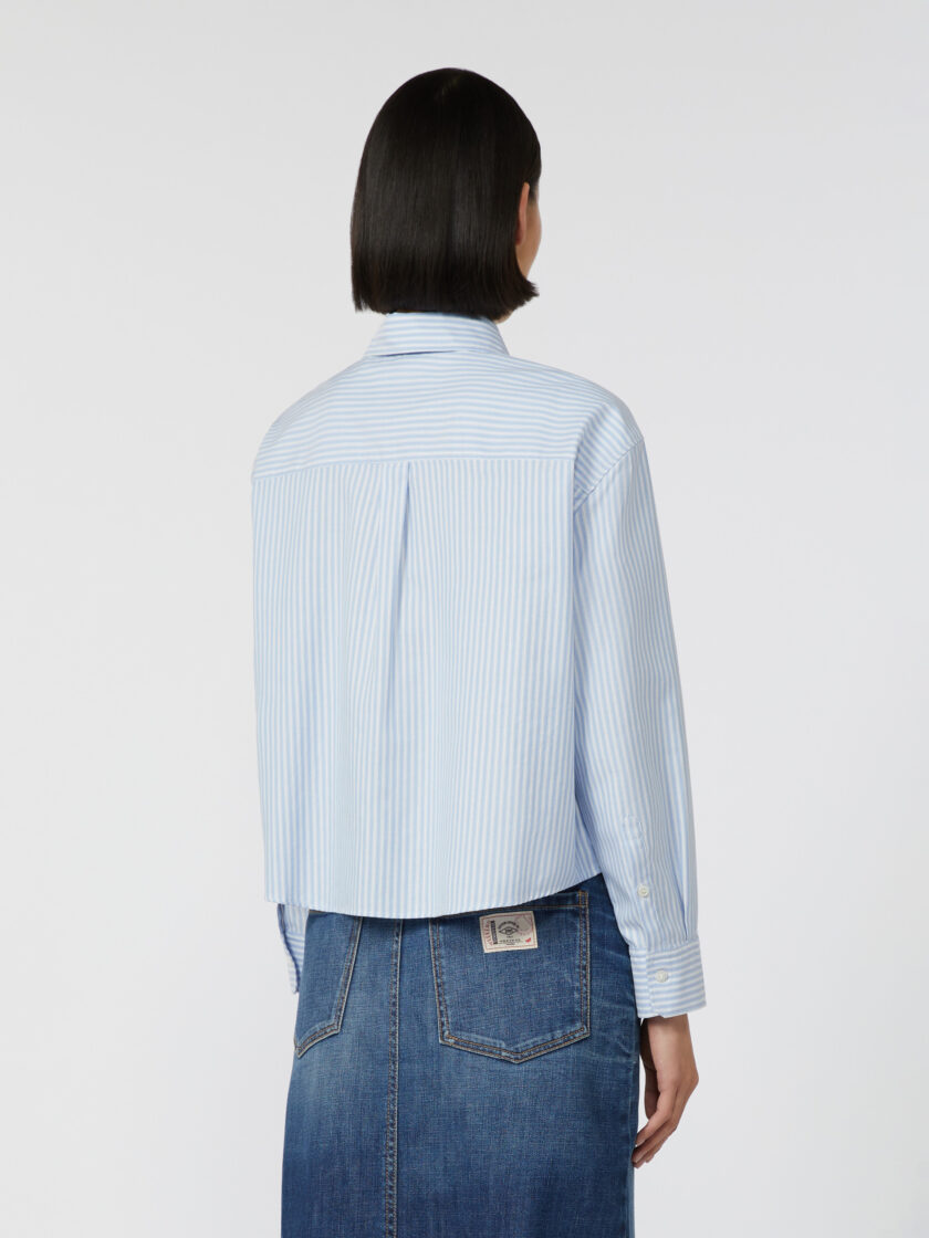 Camisa de oxford de algodón azul rayas blancas MAX MARA - Imagen 3