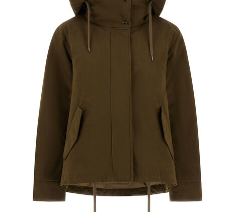 Chaqueta acolchada con dobladillo con cordón y capucha 24432