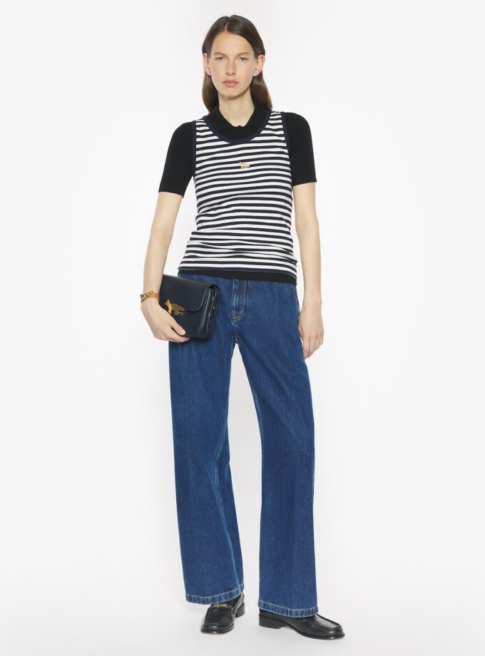 CAMISETA DE TIRANTES DE RAYAS DE ZORRO BEBÉ MAISON KITSUNE