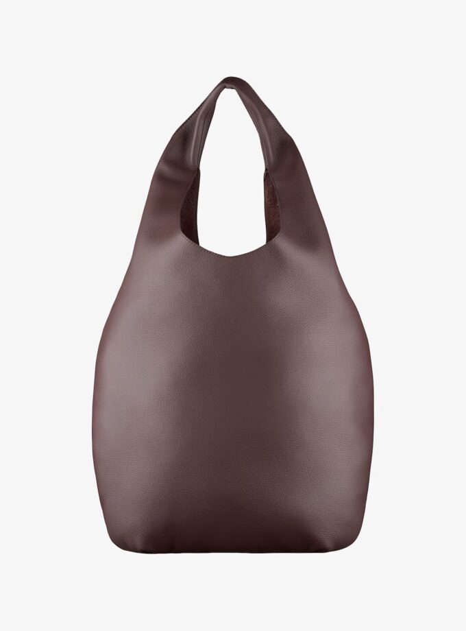 Bolso Le Neige minimalista atemporal en piel granulada color marron. A.P.C.
