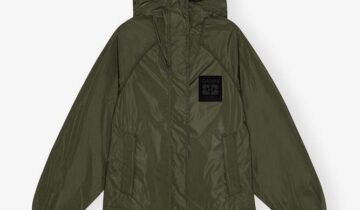 Chaqueta de nailon verde GANNI