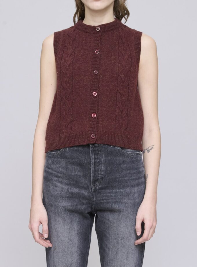 Jersey burdeos sin mangas Alison de lana italiana A.P.C.