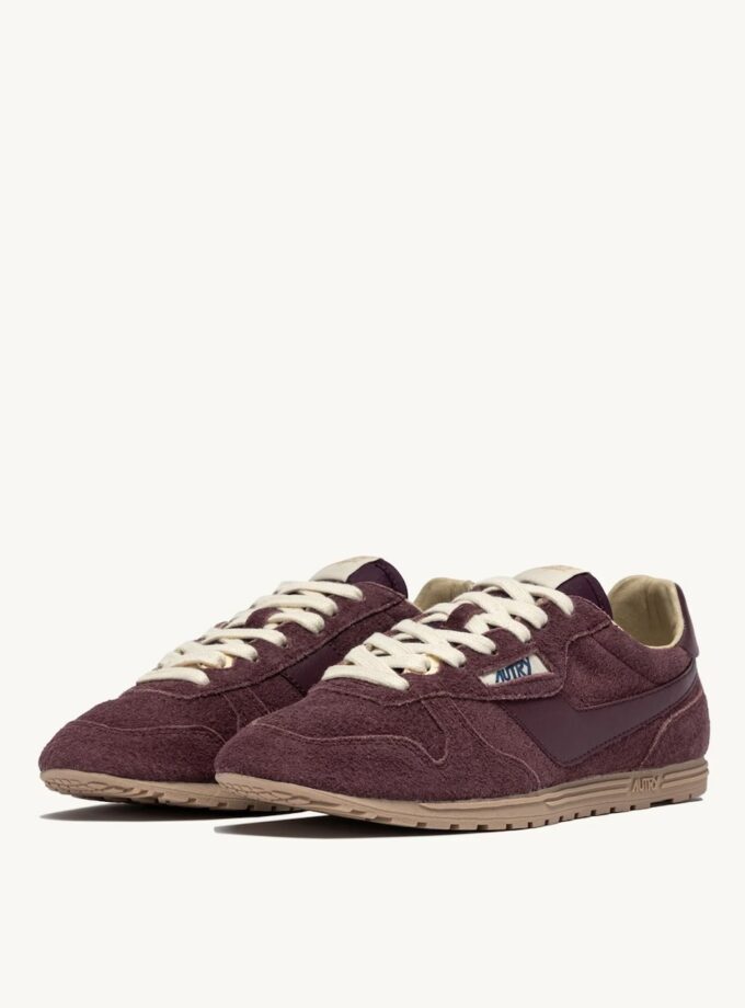 Zapatillas WINDSPIN de ante y piel marrón Autry