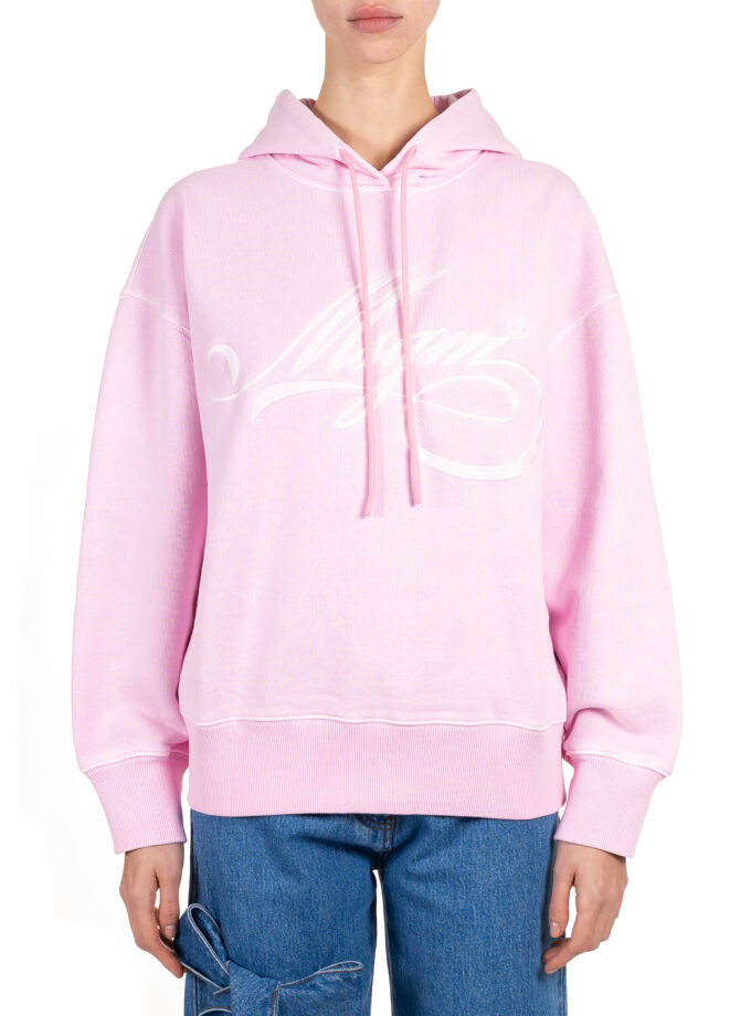 Sudadera de algodón rosa con logotipo MSGM